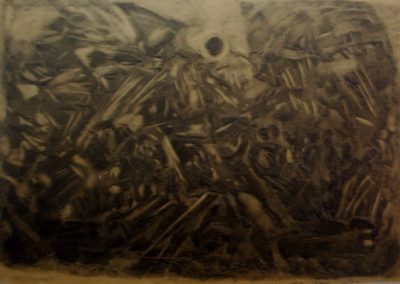 In Morte de anarchico Galli, grafite in rilievo su carta, 40x58, 1982